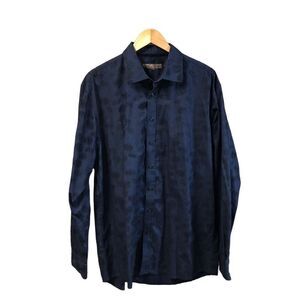 Blue Pronto Uomo Mens Long Sleeve Shirt Extra Large Tall (XLT) Black Shirt with